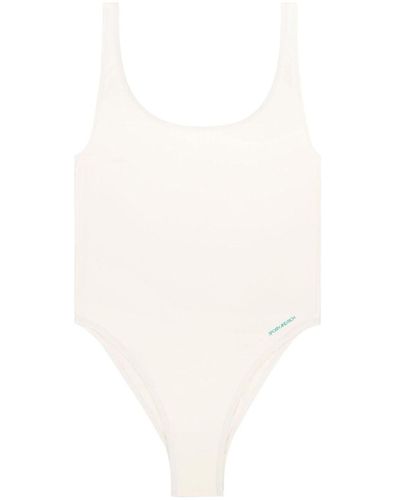 Sporty & Rich Carla Logo-print Swimsuit - White