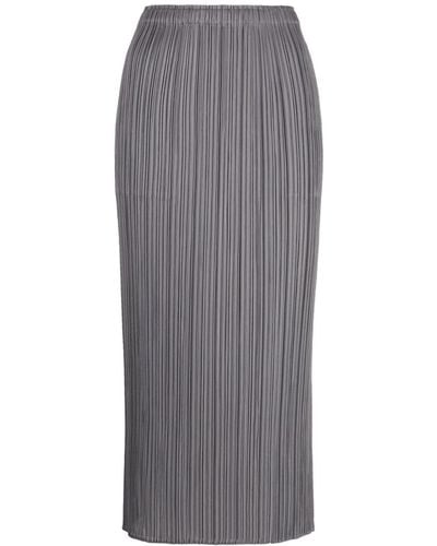 Pleats Please Issey Miyake Plissé High-waist Midi Skirt - Grey