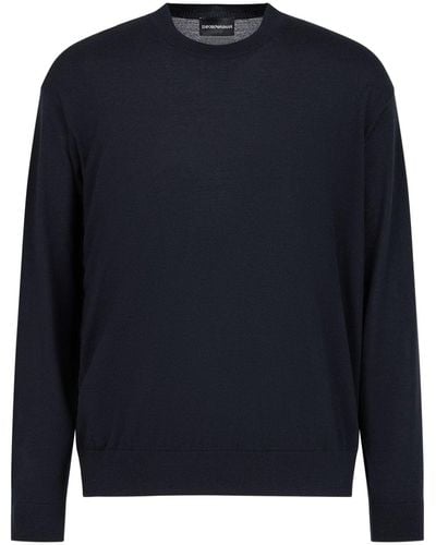 Emporio Armani Crew-neck Wool Sweater - Blue