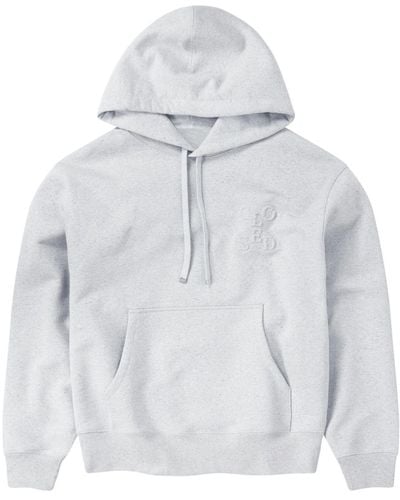 Closed Logo-embossed Ribbed-knit Hoodie - Gray