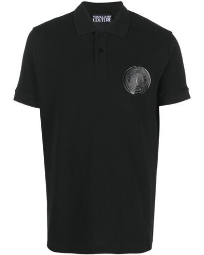 Versace Poloshirt mit Logo-Print - Schwarz