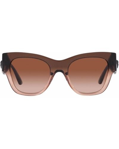 Versace Logo-plaque Gradient Sunglasses - Brown