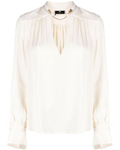 Elisabetta Franchi Shirt With Chain - White