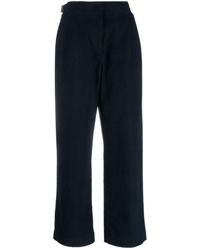 A.P.C. Pleat-detail Wide-leg Cotton Pants - Blue
