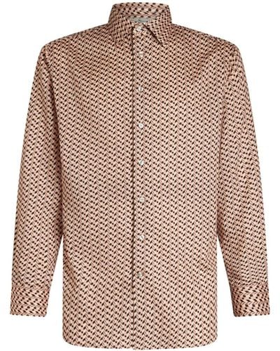Etro Geometric-pattern Long-sleeve Shirt - Brown