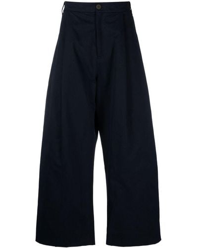 Studio Nicholson Wide-leg High-waisted Trousers - Blue