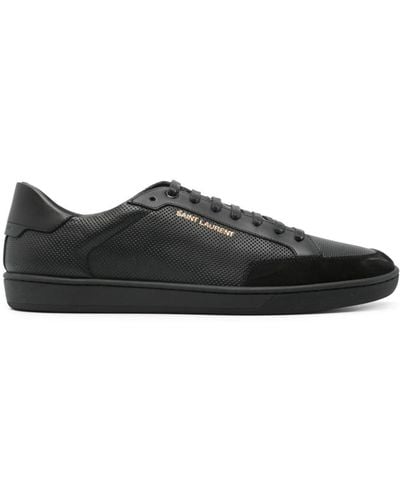 Saint Laurent Court Classic Perforated Leather Sneakers - Black