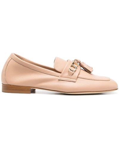 Casadei Chunky Chain-link Leather Loafers - Pink