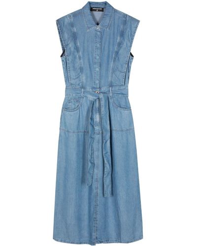 Patrizia Pepe Mouwloze Denim Jurk - Blauw