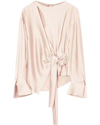 Jonathan Simkhai Raffaella Knotted Long-sleeve Top - Natural