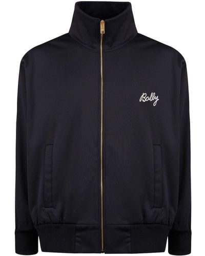 Bally Logo-embroidered Zip-up Sweatshirt - Blue