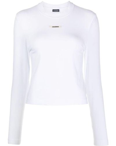Jacquemus Le T-Shirt Gros Grain Oberteil - Weiß