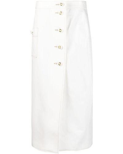 Gucci Falda midi con cintura alta - Blanco