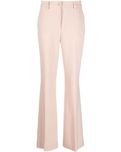 P.A.R.O.S.H. Pressed-crease Textured Flared Trousers - Pink