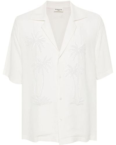 P.A.R.O.S.H. Hemd mit Palmenmotiv - Weiß