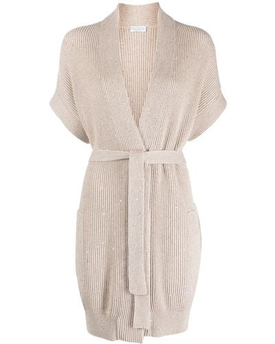Brunello Cucinelli Cotton Knitted Cardigan - Natural