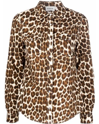 P.A.R.O.S.H. Camisa con estampado de leopardo - Marrón