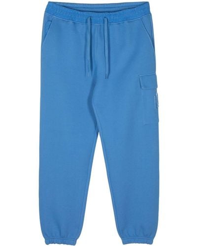 Mackage Logo-flocked Jersey Pants - Blue