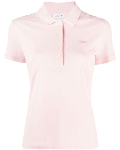 Lacoste Logo-appliqué Cotton Polo Shirt - Pink