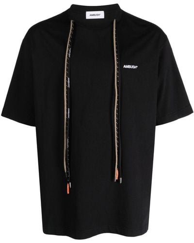Ambush T-shirt à détail de cordes - Noir
