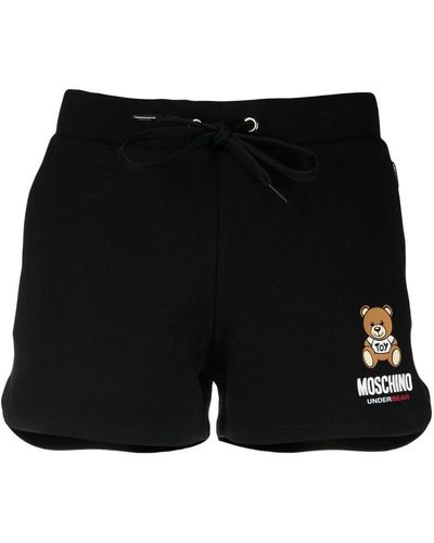 Moschino Pantalones cortos con estampado Teddy Bear - Negro