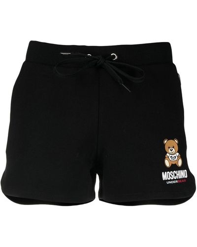 Moschino Lounge-Shorts mit Teddy-Print - Schwarz