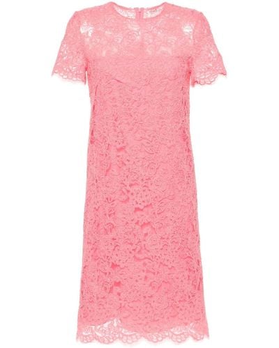 Ermanno Scervino Floral-appliqué Midi Dress - Pink
