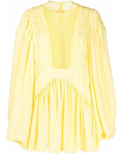 Stella McCartney Mesh-panel Shift Dress - Yellow
