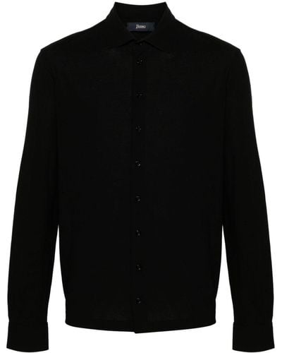 Herno Overhemd Met Gespreide Kraag - Zwart