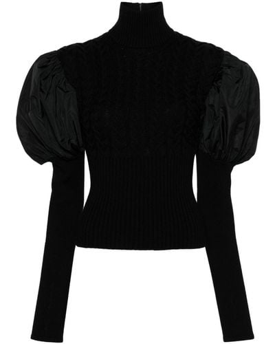 Max Mara Aster Puff-sleeve Sweater - Black