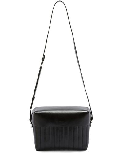 Jil Sander Panelled Leather Shoulder Bag - Black