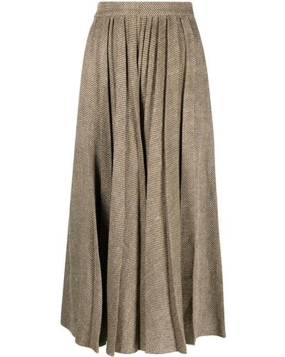 Ralph Lauren Collection Arnav Pleated Twill Skirt - Natural