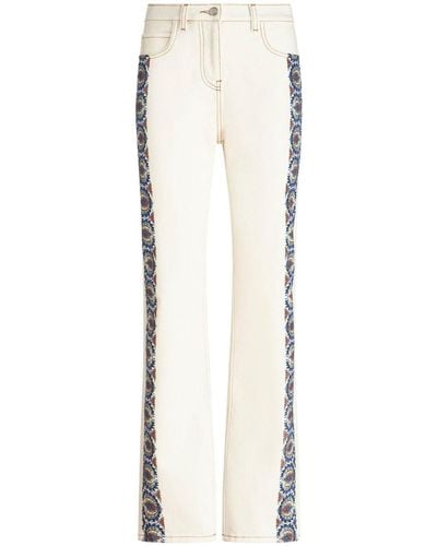 Etro Floral-print Cotton Jeans - White