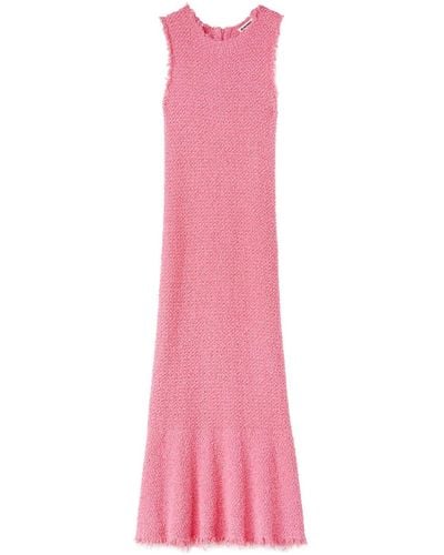 Jil Sander Embroidered Sleeveless Maxi Dress - Pink