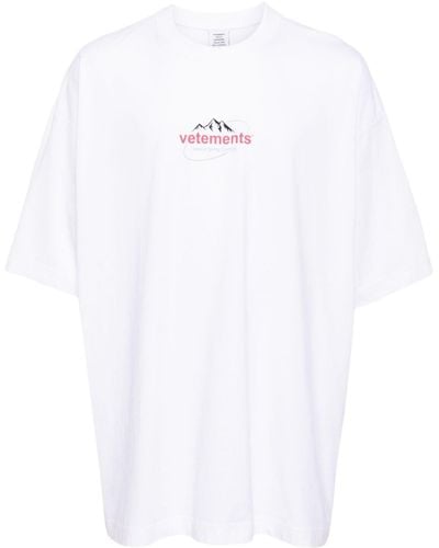 Vetements Logo-print Cotton T-shirt - White