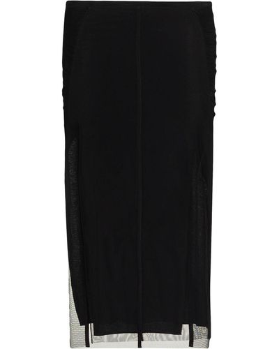Rick Owens Collage Tulle Midi Skirt - Black