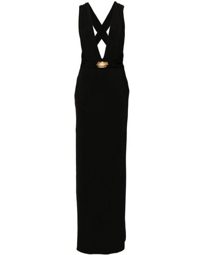 Tom Ford Plunging-neck Sleeveless Gown - Black