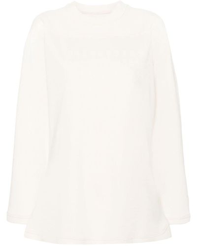 Maison Margiela Numbers-embroidered Cotton Sweatshirt - White