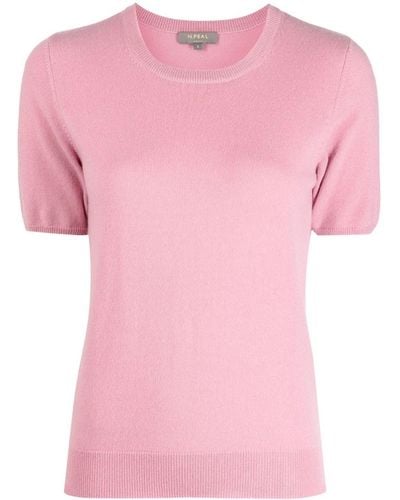 N.Peal Cashmere Short-sleeved Cashmere Top - Pink