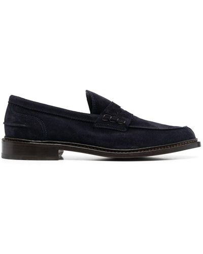 Tricker's Penny-slot Calf-suede Loafers - Black
