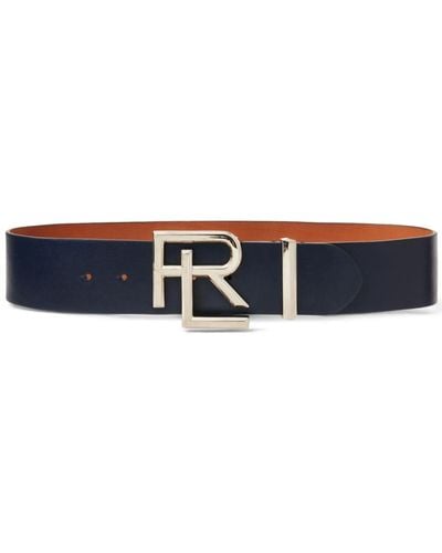 Ralph Lauren Collection ロゴバックル レザーベルト - ブルー