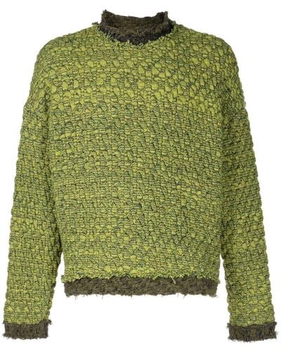 VITELLI Melierter Pullover mit Intarsien-Logo - Grün