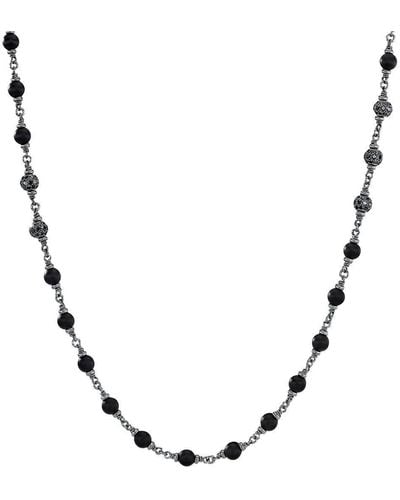 David Yurman Halskette mit Onyx-Perlen - Natur