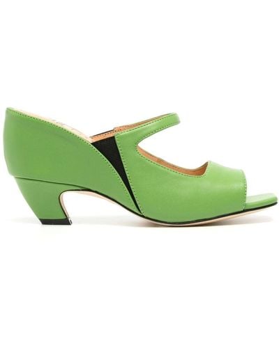 Maison Mihara Yasuhiro Zapatos de tacón a dos tonos - Verde