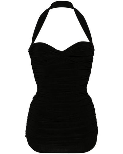 Norma Kamali Bill Mio Ruched Swim Dress - Black