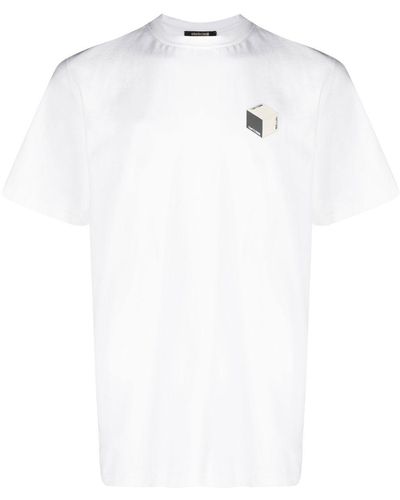 Roberto Cavalli T-shirt à imprimé peau de serpent - Blanc