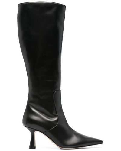 Aeyde Esme 75mm Knee-high Leather Boots - Black