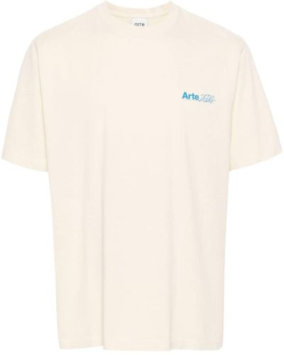 Arte' Teo Logo-print Cotton T-shirt - Natural
