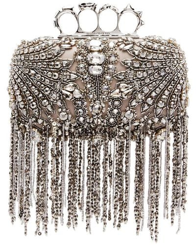 Alexander McQueen Clutch The Knuckle Exploded Victorian Jewel In - White