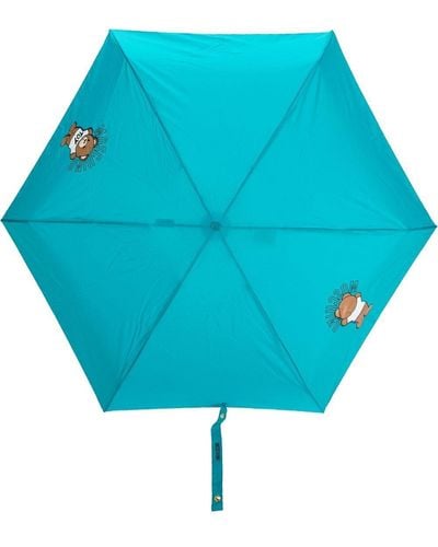 Moschino Teddy Motif Umbrella - Blue